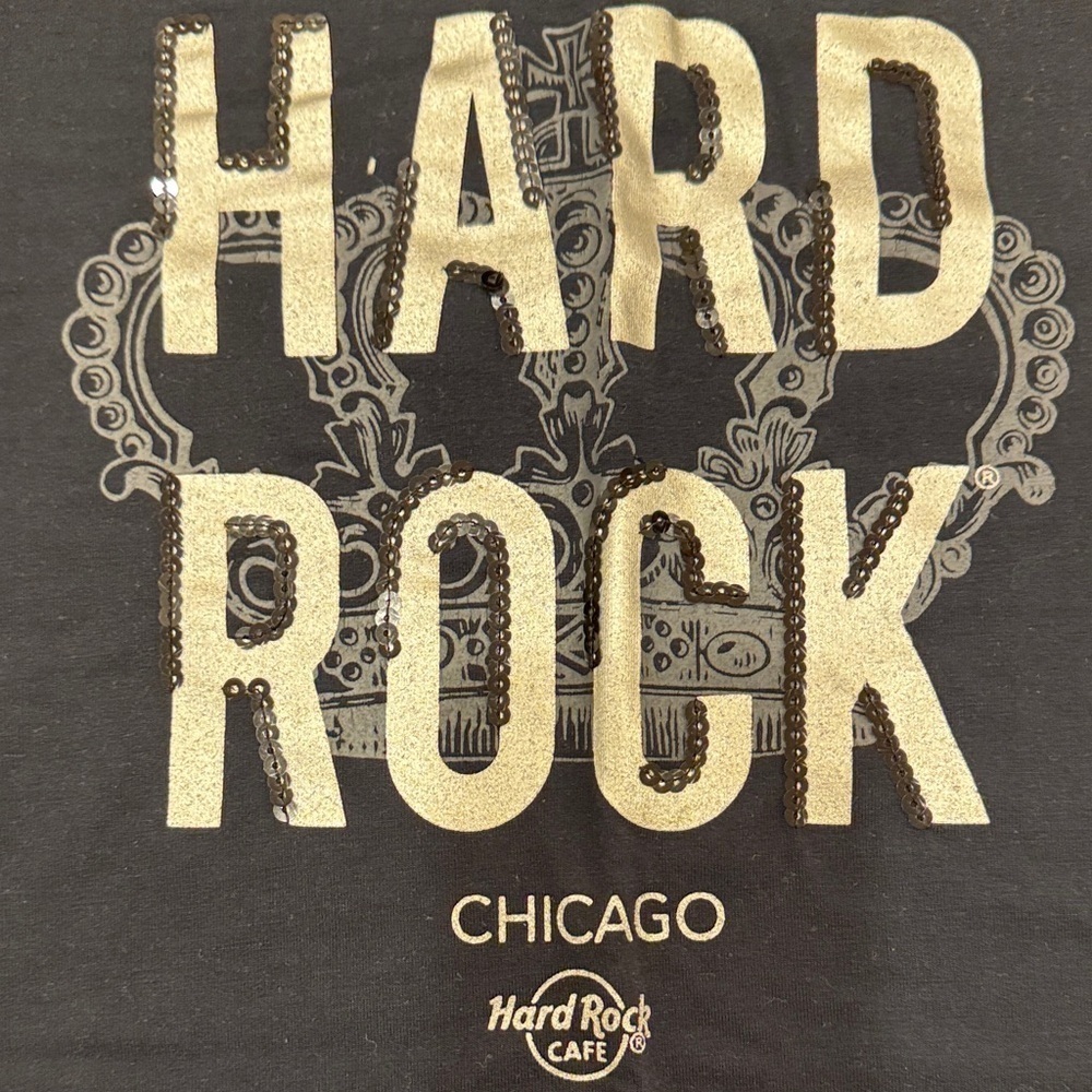 Hard Rock Cafe Tee in Black with White Print - Picture 3 of 4